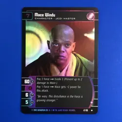 2002 WOTC | Star Wars (MACE WINDU 47/90) Holo Foil AOTC Clones TCG CARD RARE - Image 1