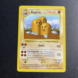 Dugtrio - 19/102 - Pokemon Base Set Shadowless Rare Card WOTC HP - Image 1