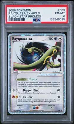 2006 POKEMON BLACK STAR PROMOS #039 RAYQUAZA EX-HOLO PSA 6 SWIRL 💫 - Image 1
