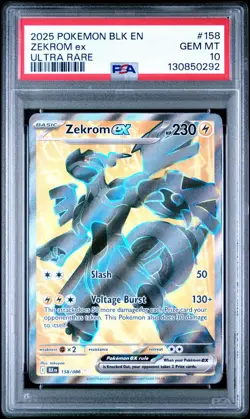 Pokemon TCG Zekrom EX 158/086 Ultra Rare Black Bolt SV PSA 10 - Image 1
