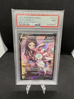PSA 9 Mint Pokemon TCG Sylveon V TG14/TG30 Brilliant Stars Full Art SWSH - Image 1