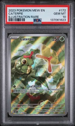 PSA 10 CATERPIE #172 ILLUSTRATION RARE 2023 POKEMON MEW EN SCARLET & VIOLET 151 - Image 1