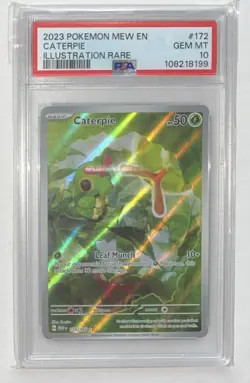 2023 POKEMON MEW EN-151 ILLUSTRATION RARE #172 CATERPIE PSA 10 - Image 1