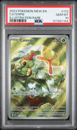 2023 POKEMON MEW EN-151 ILLUSTRATION RARE #172 CATERPIE PSA 10 - Image 1