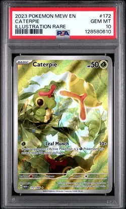 2023 POKEMON MEW EN-151 ILLUSTRATION RARE #172 CATERPIE PSA 10 - Image 1