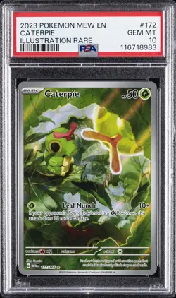 2023 POKEMON MEW EN-151 ILLUSTRATION RARE #172 CATERPIE PSA 10 - Image 1