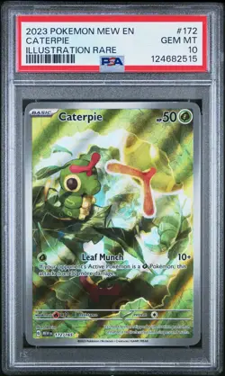 2023 POKEMON MEW EN-151 ILLUSTRATION RARE #172 CATERPIE PSA 10 - Image 1