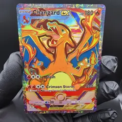 Pokemon Charizard Pocket TCG Custom Made Fan Art Holo With Texture - Image 1