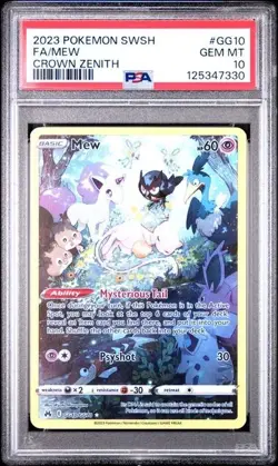 Mew 2023 Pokemon Sword & Shield Crown Zenith SWSH EN #GG10/GG70 PSA 10 GEM MINT - Image 1