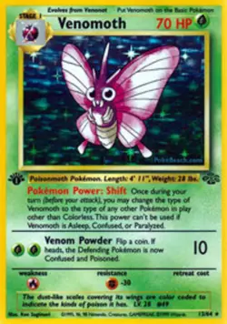 1x Venomoth - 13/64 - Holo Rare - 1st Edition Moderately Played Pokemon G1 - Jun - Image 1