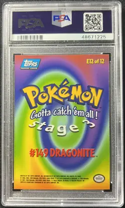 1999 Topps Pokemon Movie DRAGONITE #149 #E12 of 12 PSA 8 - Image 2
