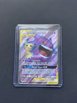 Pokemon Gengar & Mimikyu GX TAG TEAM Ultra Rare Full Art Holo 164/181 Sm-Team Up - Image 3