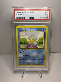 1999 POKEMON GAME ORIGINAL BASE SET - WOTC #63 SQUIRTLE PSA 7 - Image 1