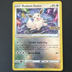 Pokemon Radiant Eevee SWSH230 Black Star Promo Pokemon GO Stamped NM - Image 1