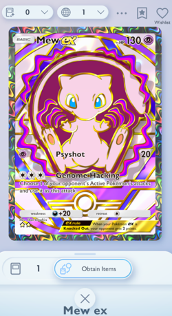 Pokemon TCG POCKET - Mew Full Art 2⭐, Deluxe EX, English - Image 1