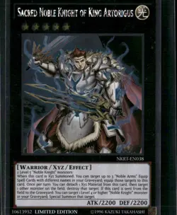 Sacred Noble Knight of King Artorigus NKRT-EN038 Limited Yu-Gi-Oh Platinum Rare - Image 1