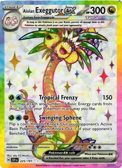 Pokemon TCG SV08: Surging Sparks 225/191 Alolan Exeggutor ex NM - Image 1
