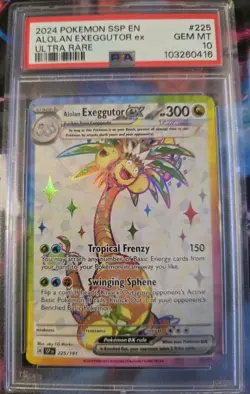 Pokemon TCG Alolan Exeggutor EX 225/191SV08: Surging Sparks Holo PSA 10 GEM MINT - Image 1