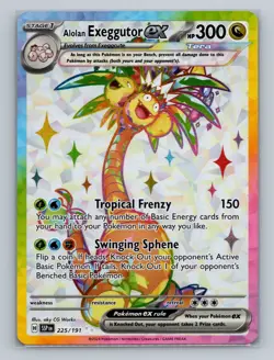 Pokemon SV08: Surging Sparks #225/191 Alolan Exeggutor ex Holo - Image 1