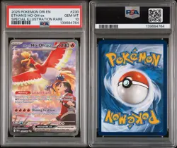 2025 POKEMON DESTINED RIVALS 230/182 ETHAN'S HO-OH EX ILLUSTRATION RARE PSA 10 - Image 3