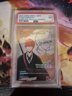 Union Arena TCG Kurosaki Ichigo Super Prerelease Winner Promo PSA 9 MINT - Image 1