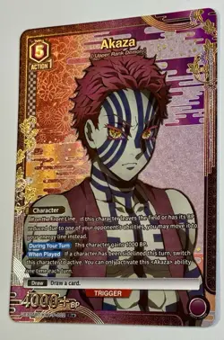 Union Arena TCG - Kimetsu no Yaiba - Akaza - UEX05BT/KMY-P-002 R🌟 Demon Slayer - Image 3