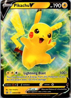 Pikachu V Black Star Promo - SWSH198 - NM Sword & Shield Pokemon 2022 Holo Foil - Image 1