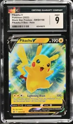 Pokemon Pikachu v Black Star Promo SWSH198 Sword & Shield 2022 - Image 1