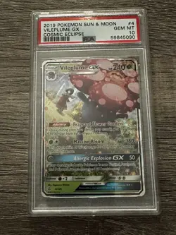PSA 10 Vileplume GX 4/236 Sm-Cosmic Eclipse Holo Pokemon Card - Image 1