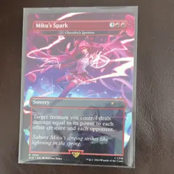 Magic: The Gathering Miku's Spark Secret Lair Sakura Miku Sorcery Rare Card - Image 1
