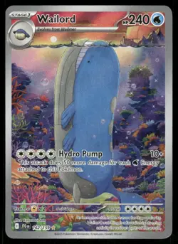 Pokemon Cards Wailord 162/159 Journey Together Illustration Rare LP - Image 1