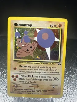 Pokemon TCG Hitmontop Neo Discovery Holo Card 3/75 Unlimited Rare - Image 1
