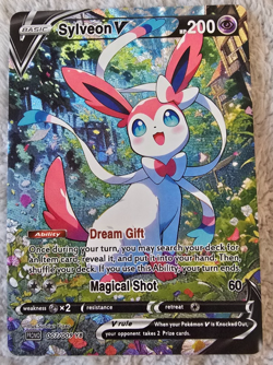 ART CARD ~ Pokemon TCG Vibrant Color Sylveon V Illustration Immersive TEXTURED - Image 1