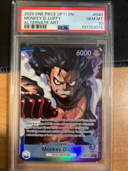 One Piece Monkey D Luffy OP11-040 Alt Art Leader PSA 10 - Image 1