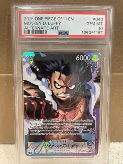 One Piece Monkey D Luffy OP11-040 Alt Art Leader PSA 10 GEM MINT - Image 1