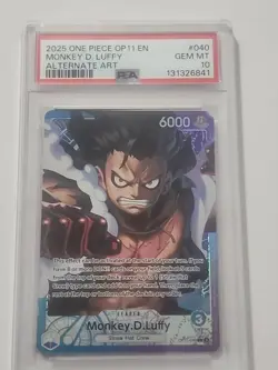 One Piece Monkey D Luffy OP11-040 Alt Art Leader PSA 10 - Image 1