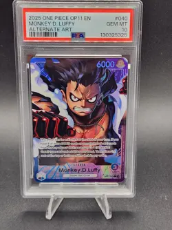 PSA 10 Monkey D Luffy OP11-040 Alt Art Leader One Piece - Image 1