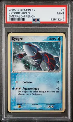 2005 POKEMON EX EMERALD FRENCH #6 KYOGRE-HOLO PSA 9 - Image 1