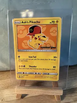 Pokemon TCG Ash's Pikachu SM110 Black Star Promo 2017 Black - Image 1