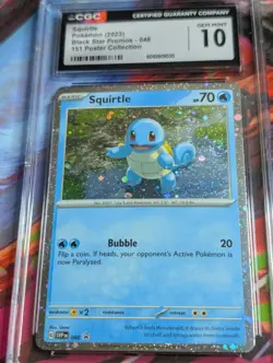 Squirtle 048 Cosmos Holo Scarlet & Violet Black Star Promo 2023 CGC 10 GEM MINT - Image 1