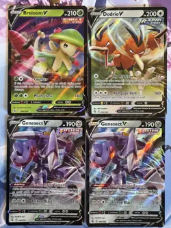 POKEMON Fusion Strike V LOT OF 4 Dodrio, Breloom, Genesect X2, 185, 6, 201 - Image 1