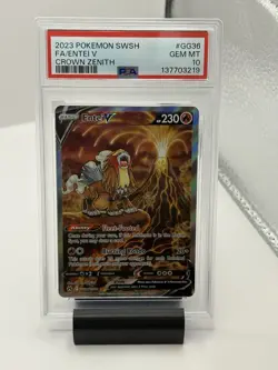 2023 Pokemon Entei V Crown Zenith Galarian Gallery GG36/GG70 PSA 10 GEM MINT - Image 1