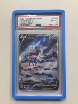 2023 Pokemon SWSH Crown Zenith – Suicune V Full Art #GG38 – PSA 10 GEM MINT - Image 1