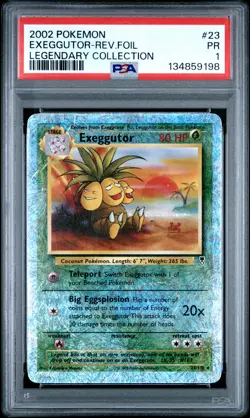2002 POKEMON LEGENDARY COLLECTION #23 EXEGGUTOR-REVERSE FOIL PSA 1 - Image 1
