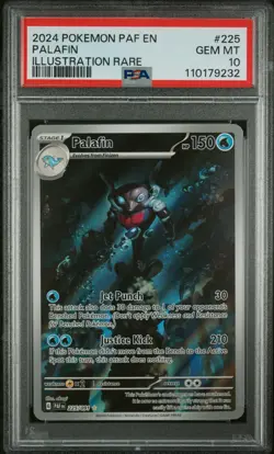 2024 POKEMON PAF EN-PALDEAN FATES ILLUSTRATION RARE #225 PALAFIN PSA 10 - Image 1