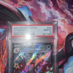 Charizard Ex Paldean Fates Tin Pokemon Svp En-Sv Black Star Promo 074 NM PSA 10 - Image 3