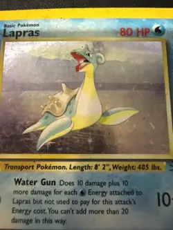 Pokemon TCG Lapras Fossil Holo Unlimited Rare Card 10/62 Vintage HP - Image 2
