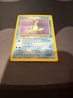 Pokemon TCG Lapras Fossil Holo Unlimited Rare Card 10/62 Vintage HP - Image 3