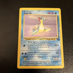 Pokemon TCG Lapras Fossil Holo Unlimited Rare Card 10/62 Vintage - Image 1