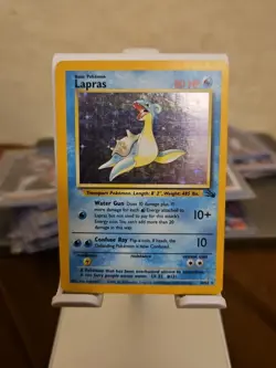 Pokemon TCG Lapras Fossil Holo Unlimited Rare Card 10/62 Vintage - Image 1
